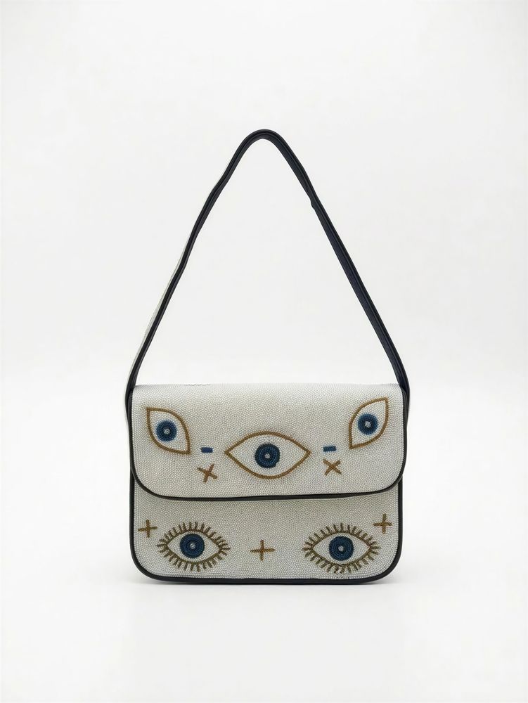 EYE BEADED SHOULDER BAG