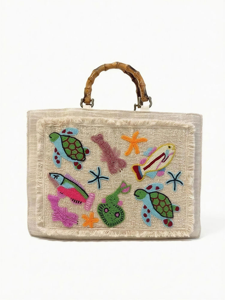 SUMMER TOTE BEACH BEADED  BAG